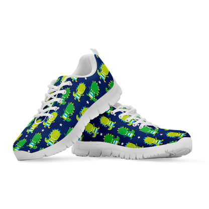 Cute Dino T-Rex Pattern Print White Sneakers