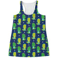 Cute Dino T-Rex Pattern Print Women's Racerback Tank Top