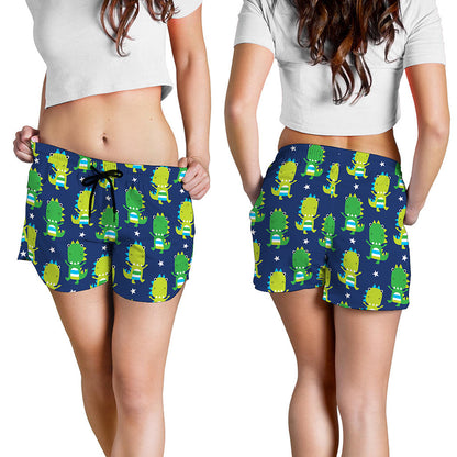 Cute Dino T-Rex Pattern Print Women's Shorts