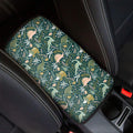 Cute Dino Tropical Leaves Pattern Print Car Center Console Cover
