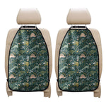 Cute Dino Tropical Leaves Pattern Print Car Seat Organizers