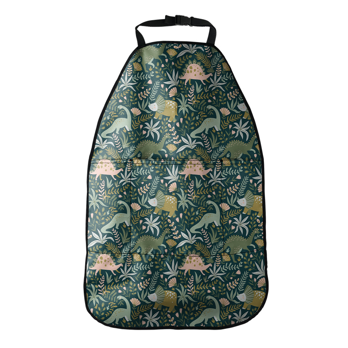 Cute Dino Tropical Leaves Pattern Print Car Seat Organizers