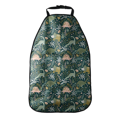 Cute Dino Tropical Leaves Pattern Print Car Seat Organizers