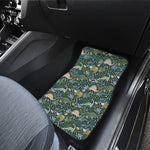 Cute Dino Tropical Leaves Pattern Print Front Car Floor Mats