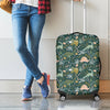 Cute Dino Tropical Leaves Pattern Print Luggage Cover
