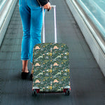 Cute Dino Tropical Leaves Pattern Print Luggage Cover