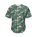 Cute Dino Tropical Leaves Pattern Print Men's Baseball Jersey