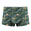 Cute Dino Tropical Leaves Pattern Print Men's Boxer Briefs