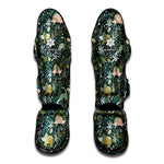 Cute Dino Tropical Leaves Pattern Print Muay Thai Shin Guard