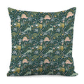 Cute Dino Tropical Leaves Pattern Print Pillow Cover