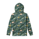 Cute Dino Tropical Leaves Pattern Print Pullover Hoodie