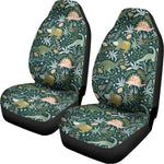 Cute Dino Tropical Leaves Pattern Print Universal Fit Car Seat Covers