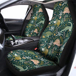 Cute Dino Tropical Leaves Pattern Print Universal Fit Car Seat Covers