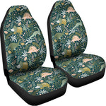 Cute Dino Tropical Leaves Pattern Print Universal Fit Car Seat Covers
