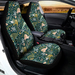 Cute Dino Tropical Leaves Pattern Print Universal Fit Car Seat Covers