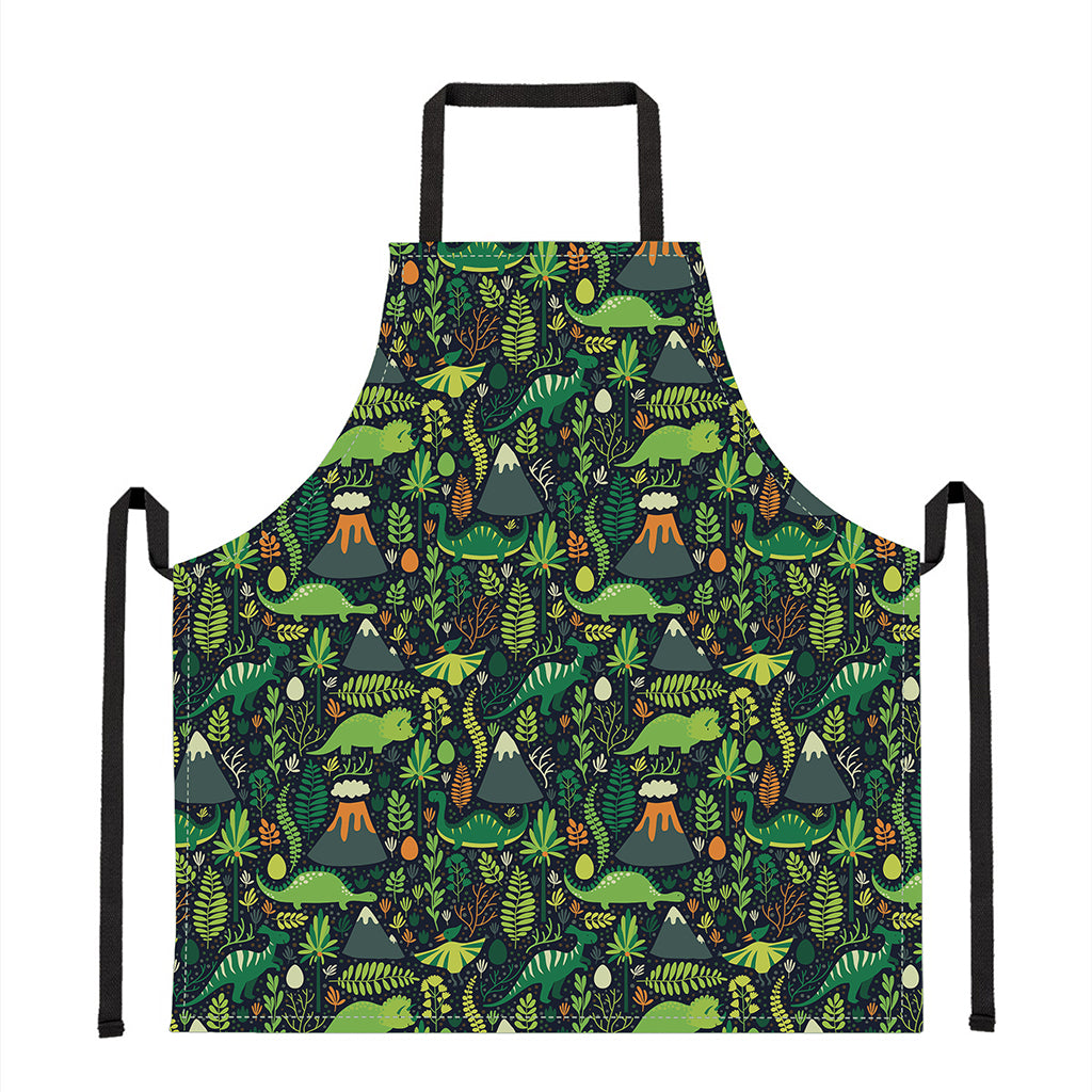 Cute Dinosaur And Floral Pattern Print Apron