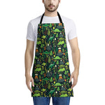 Cute Dinosaur And Floral Pattern Print Apron
