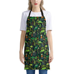 Cute Dinosaur And Floral Pattern Print Apron