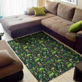 Cute Dinosaur And Floral Pattern Print Floor Mat