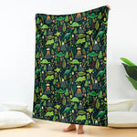 Cute Dinosaur And Floral Pattern Print Blanket