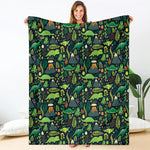 Cute Dinosaur And Floral Pattern Print Blanket