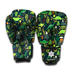 Cute Dinosaur And Floral Pattern Print Boxing Gloves