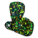 Cute Dinosaur And Floral Pattern Print Boxing Gloves