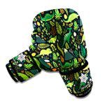 Cute Dinosaur And Floral Pattern Print Boxing Gloves