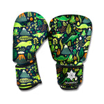Cute Dinosaur And Floral Pattern Print Boxing Gloves
