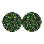 Cute Dinosaur And Floral Pattern Print Car Coasters