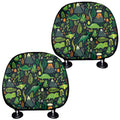 Cute Dinosaur And Floral Pattern Print Car Headrest Covers
