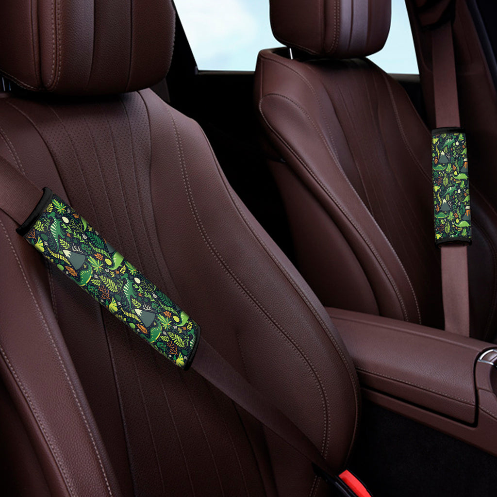 Cute Dinosaur And Floral Pattern Print Car Seat Belt Covers