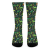 Cute Dinosaur And Floral Pattern Print Crew Socks