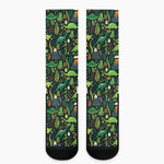 Cute Dinosaur And Floral Pattern Print Crew Socks