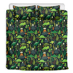 Cute Dinosaur And Floral Pattern Print Duvet Cover Bedding Set