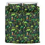 Cute Dinosaur And Floral Pattern Print Duvet Cover Bedding Set