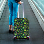 Cute Dinosaur And Floral Pattern Print Luggage Cover