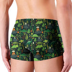 Cute Dinosaur And Floral Pattern Print Men's Boxer Briefs