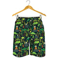 Cute Dinosaur And Floral Pattern Print Men's Shorts