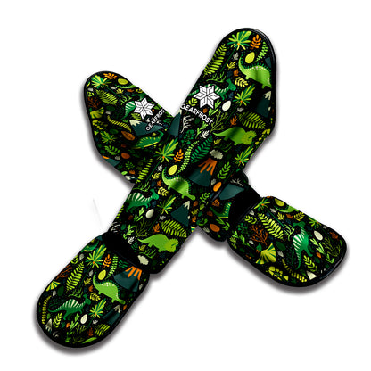 Cute Dinosaur And Floral Pattern Print Muay Thai Shin Guard
