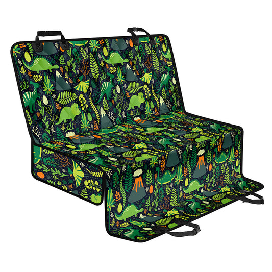 Cute Dinosaur And Floral Pattern Print Pet Car Back Seat Cover