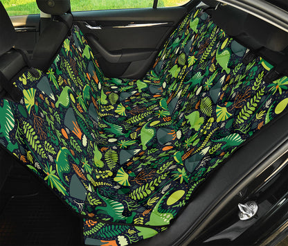 Cute Dinosaur And Floral Pattern Print Pet Car Back Seat Cover