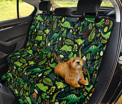 Cute Dinosaur And Floral Pattern Print Pet Car Back Seat Cover