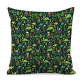 Cute Dinosaur And Floral Pattern Print Pillow Cover