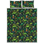 Cute Dinosaur And Floral Pattern Print Quilt Bed Set