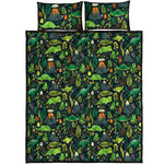 Cute Dinosaur And Floral Pattern Print Quilt Bed Set