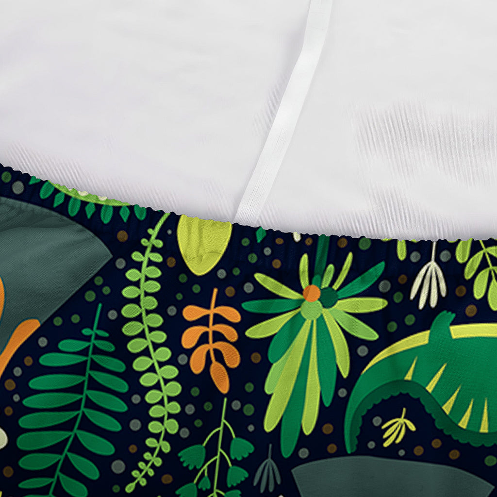 Cute Dinosaur And Floral Pattern Print Sofa Cover