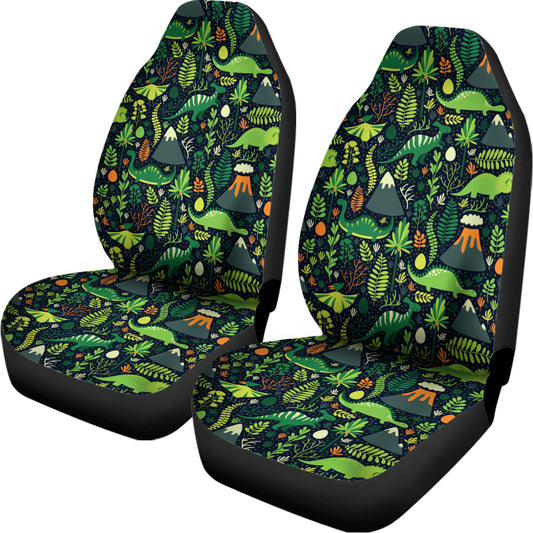 Cute Dinosaur And Floral Pattern Print Universal Fit Car Seat Covers
