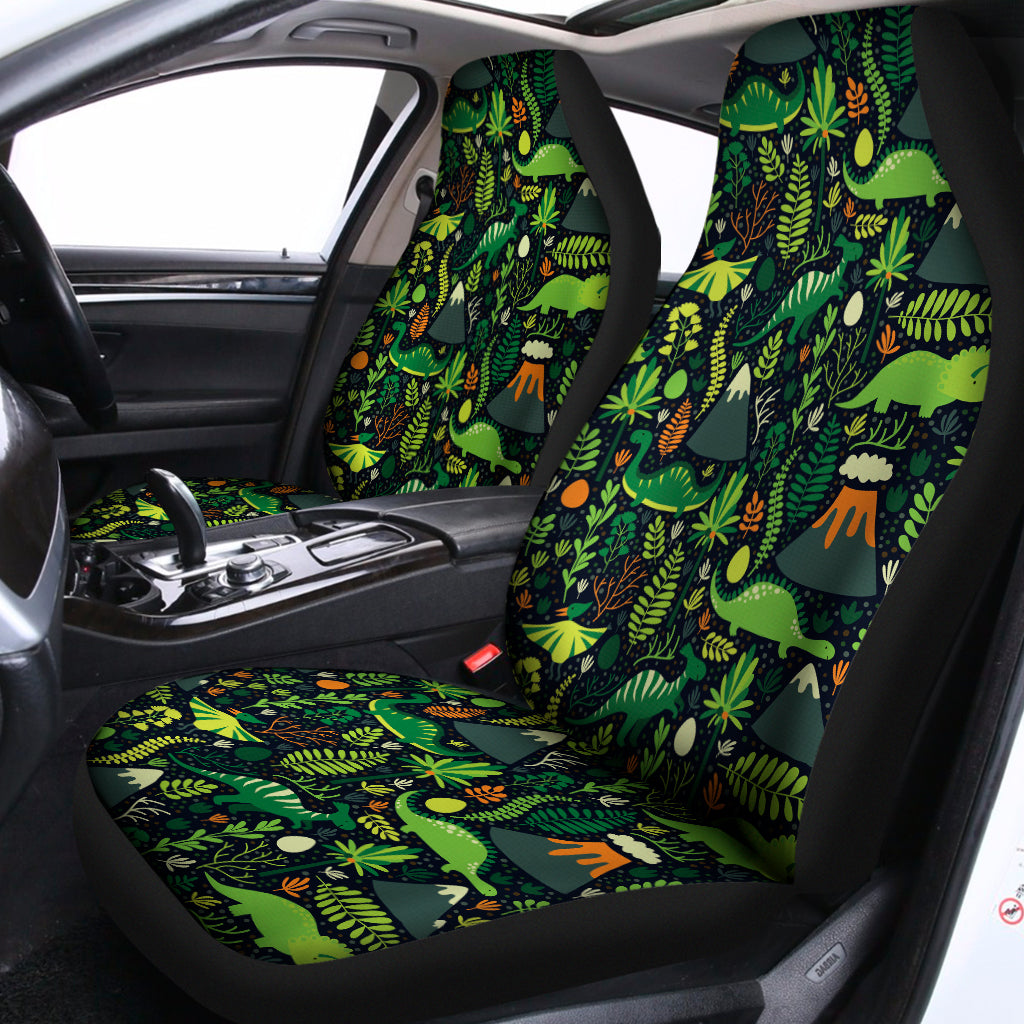 Cute Dinosaur And Floral Pattern Print Universal Fit Car Seat Covers