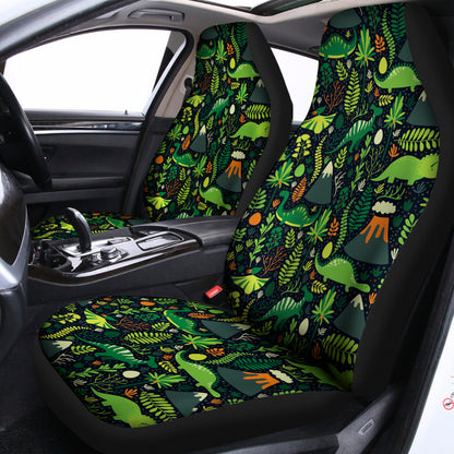 Cute Dinosaur And Floral Pattern Print Universal Fit Car Seat Covers